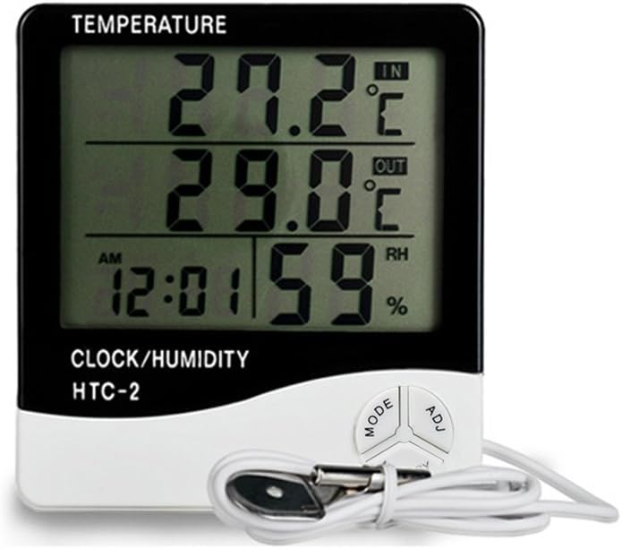 جهاز قياس درجة الحرارة والرطوبة الرقمي للحيوانات الأليفة في الأماكن المغلقة والمفتوحة HTC-2
