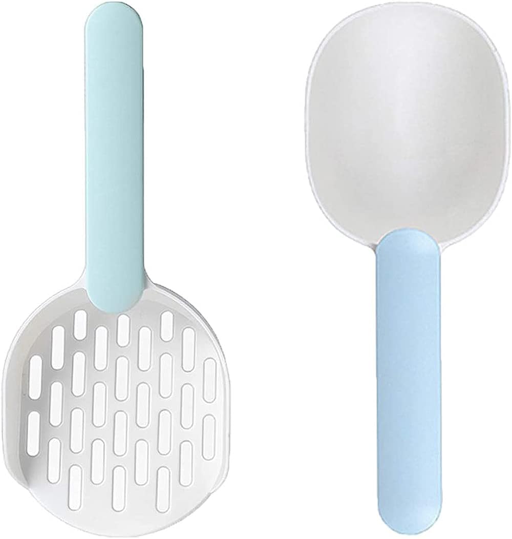 Pack of Cat Food Scoop+Litter Scoop,Pet Supplies Dog Food Spoon Cat Food Shovel Multi-Function Scoop,Cat Litter Scoop Shovel Pet Supplies Cleaner Tool