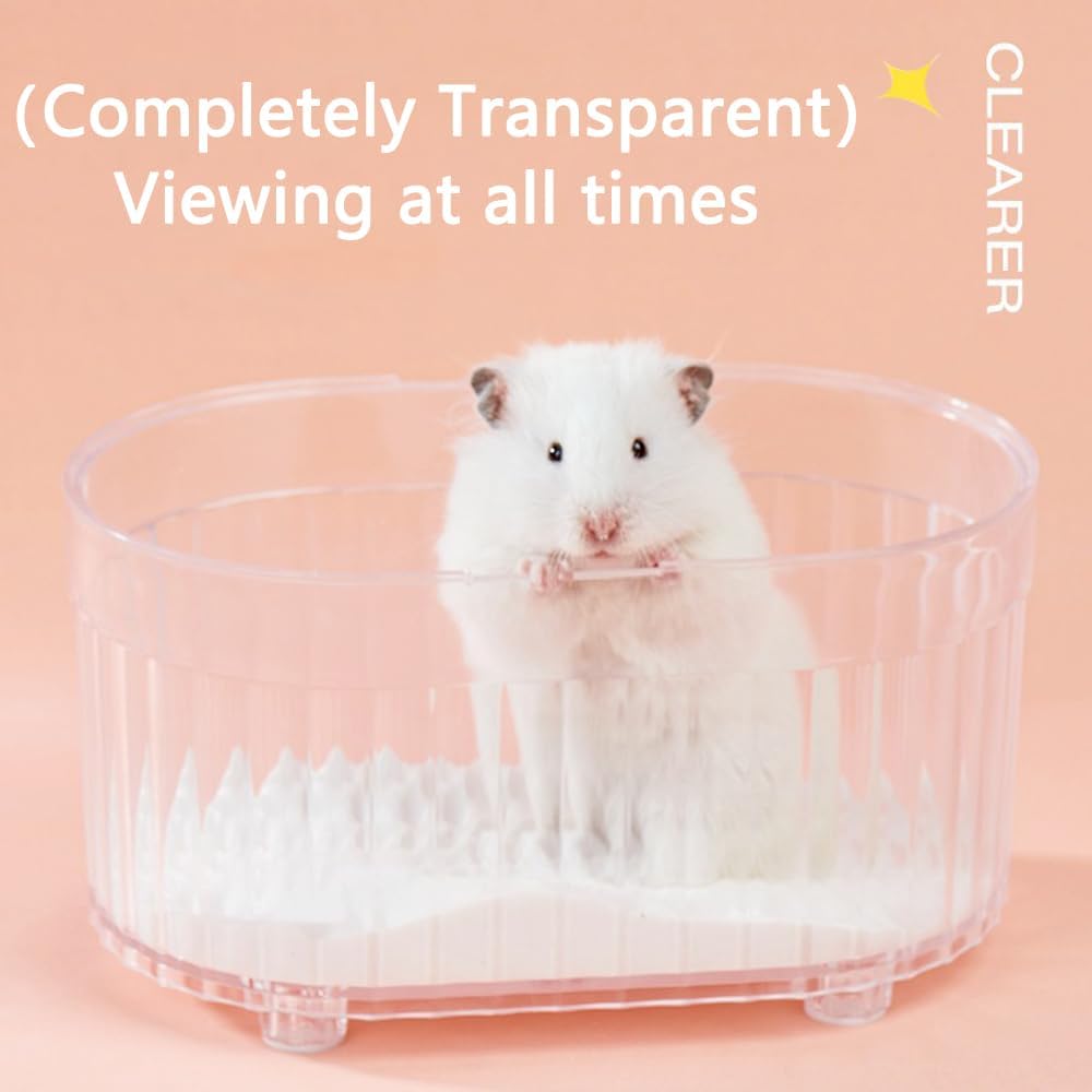 حوض استحمام رملي كبير للهامستر، حوض استحمام شفاف لطيف للهامستر، ديكورات لموائل المخلوقات، حوض استحمام رملي قزم للمخلوقات، ملحقات قفص الهامستر في الحمام