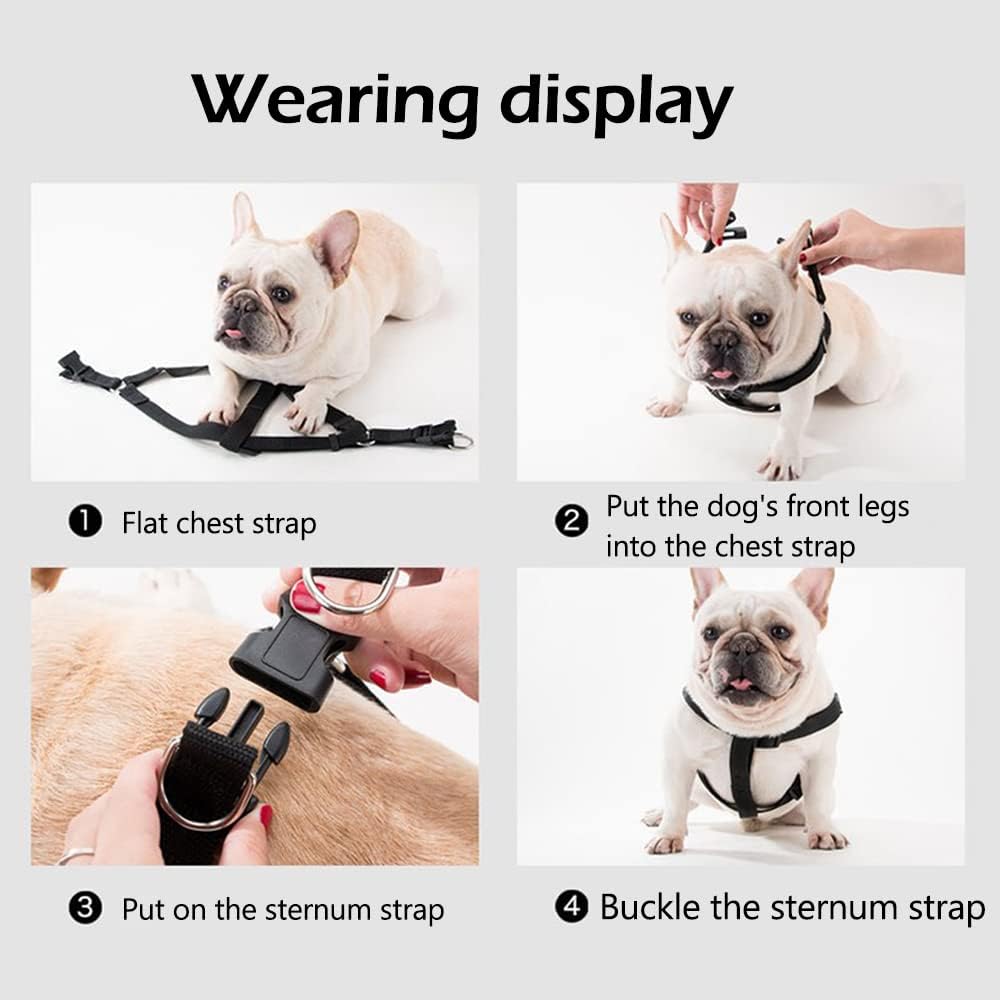 Dog Harness,Dog Collar and Dog Leash Set,Adjustable Lightweight Pet Harness & Leash,Soft Walking Travel Petsafe Harness,Suitable for Medium and Small Cat and Dogs