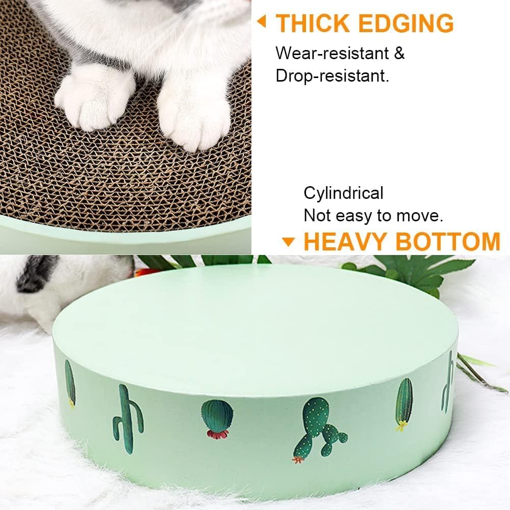 Round Cat Scratcher for Indoor Cats,Cat Scratch Pad,Cat Scratcher Cardboard,Cat Bed, Durable Recycle Board for Furniture Protection(41 * 41 * 10cm)