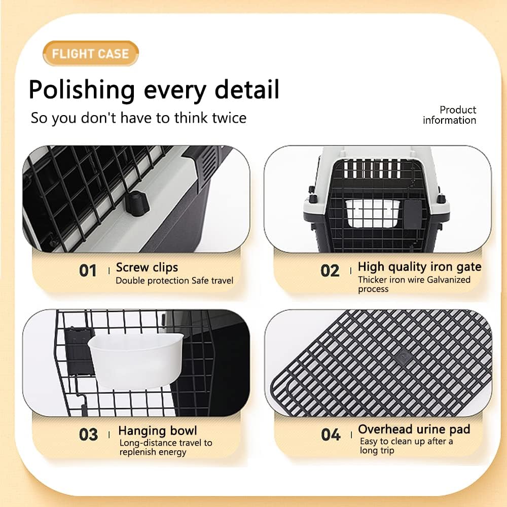 Two-Door Pet Carrier,Hard-Sided Dog Carrier,Breathable and Safe,Easy Assembly,Cat Carriers for Small Medium Large Rabbits Cats and Dogs