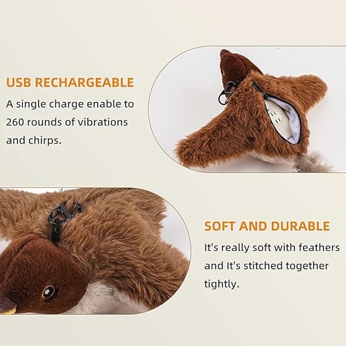 لعبة قطط، لعبة قطط تفاعلية على شكل طائر يرفرف بجناحه، ألعاب قابلة لإعادة الشحن ترفرف بأجنحة الطيور، خيط مثير للقطط وصوت محاكاة لممارسة ممتعة للقطط في الأماكن المغلقة (عصفور)