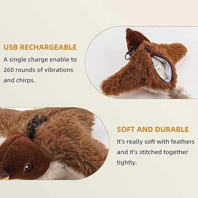 Cat Toy, Interactive Wing Flapping Bird Cat Toy, Rechargeable Bird Flapping Toys,Kittens Teasing String and Simulated Sound for Indoor Cats Fun Exercise (Sparrow) Pets971.com