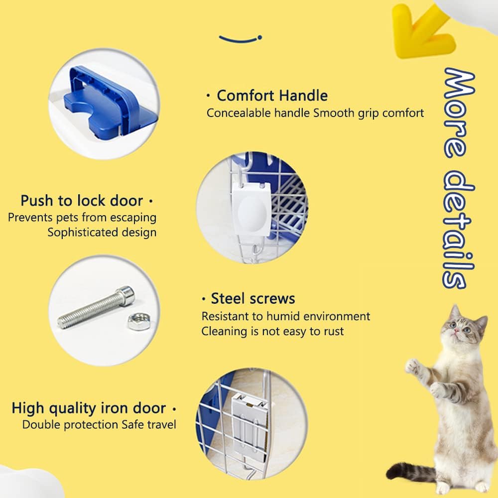 Two-Door Pet Carrier,Hard-Sided Dog Carrier,Breathable and Safe,Easy Assembly,Cat Carriers for Small Medium Large Rabbits Cats and Dogs