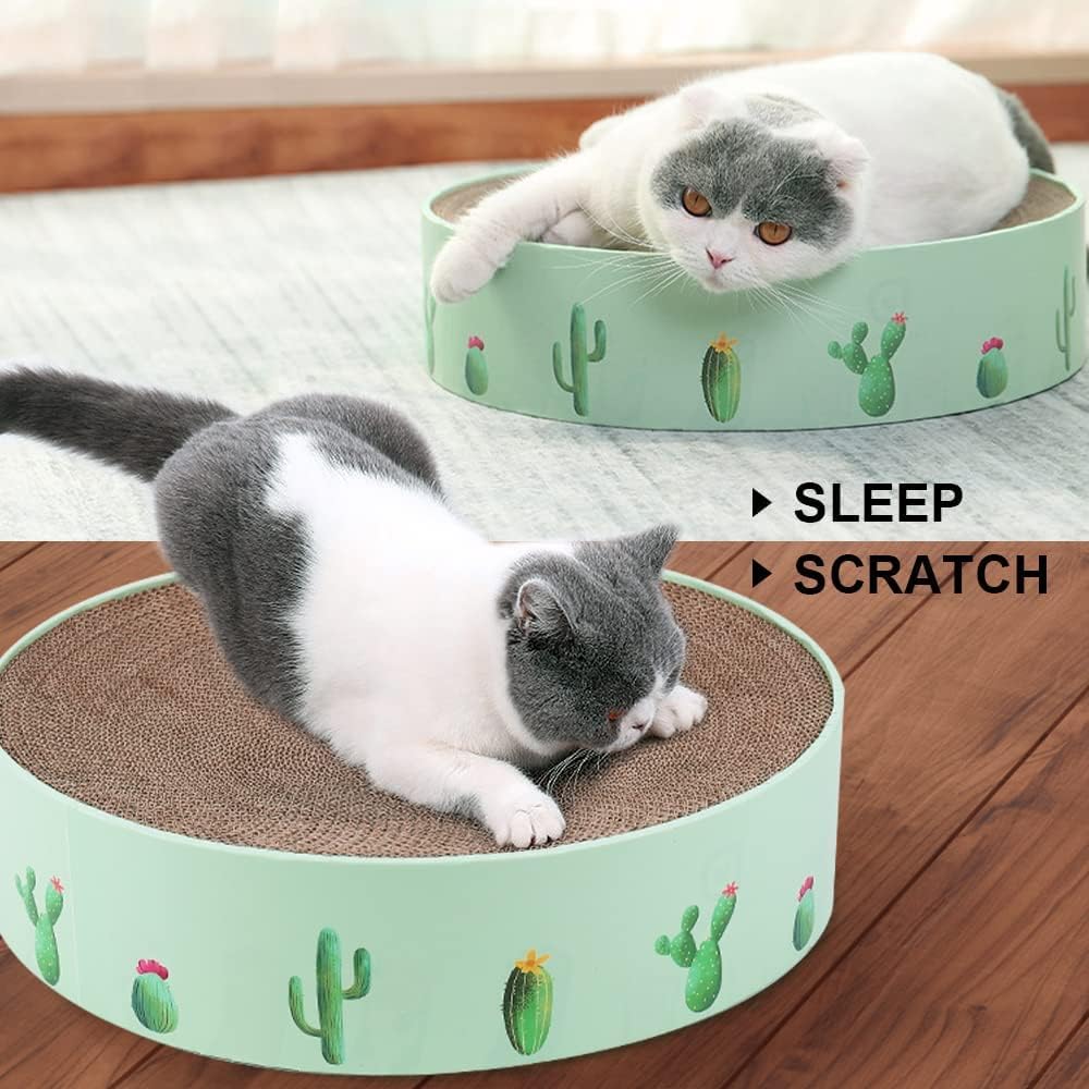 Round Cat Scratcher for Indoor Cats,Cat Scratch Pad,Cat Scratcher Cardboard,Cat Bed, Durable Recycle Board for Furniture Protection(41 * 41 * 10cm)