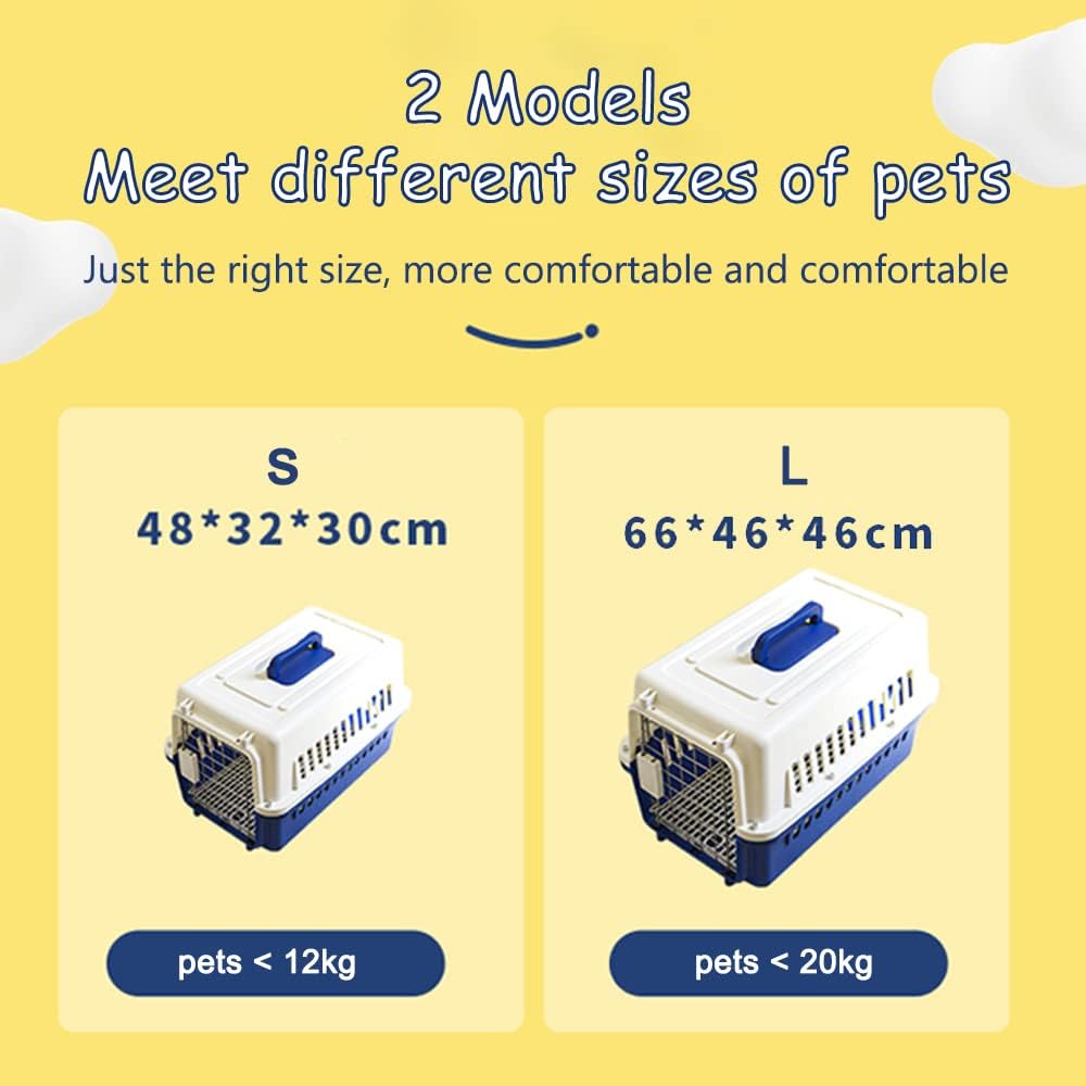 Two-Door Pet Carrier,Hard-Sided Dog Carrier,Breathable and Safe,Easy Assembly,Cat Carriers for Small Medium Large Rabbits Cats and Dogs