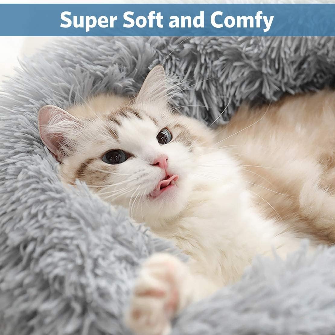 Cat Beds for Indoor Cats,Plush Pet Bed,Cat Sleeping Bed,Machine Washable Dog Bed,Snooze Sleeping Cozy Kitty Teddy Kennel,for Small Medium Large Pets