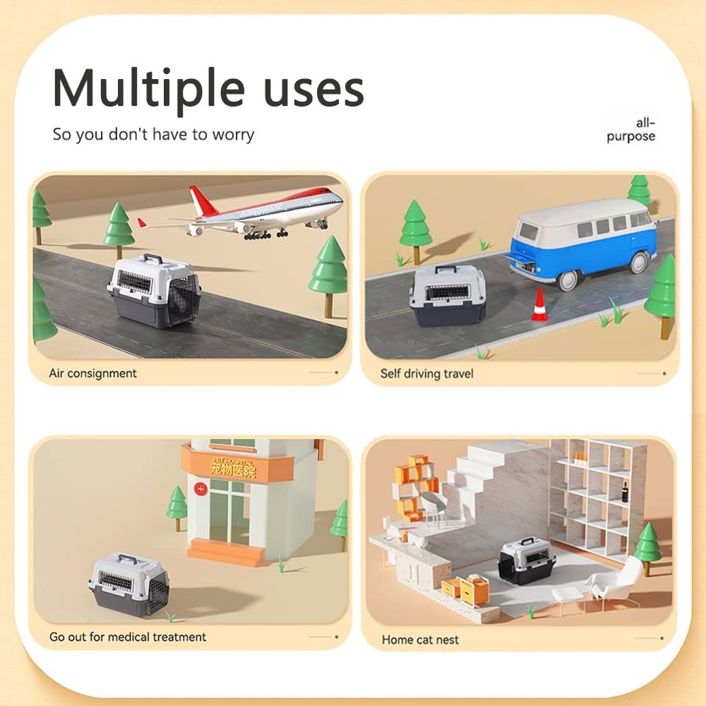 Two-Door Pet Carrier,Hard-Sided Dog Carrier,Breathable and Safe,Easy Assembly,Cat Carriers for Small Medium Large Rabbits Cats and Dogs