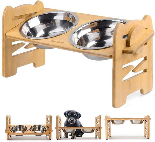 Elevated Dog Bowls, Equipped with High Bracket Sloping Dog Food Bowl,Removable Raised Stand No Spill Pet Food Water Feeding Bowls for Small Medium Dogs Cats, Home & Outdoor Use