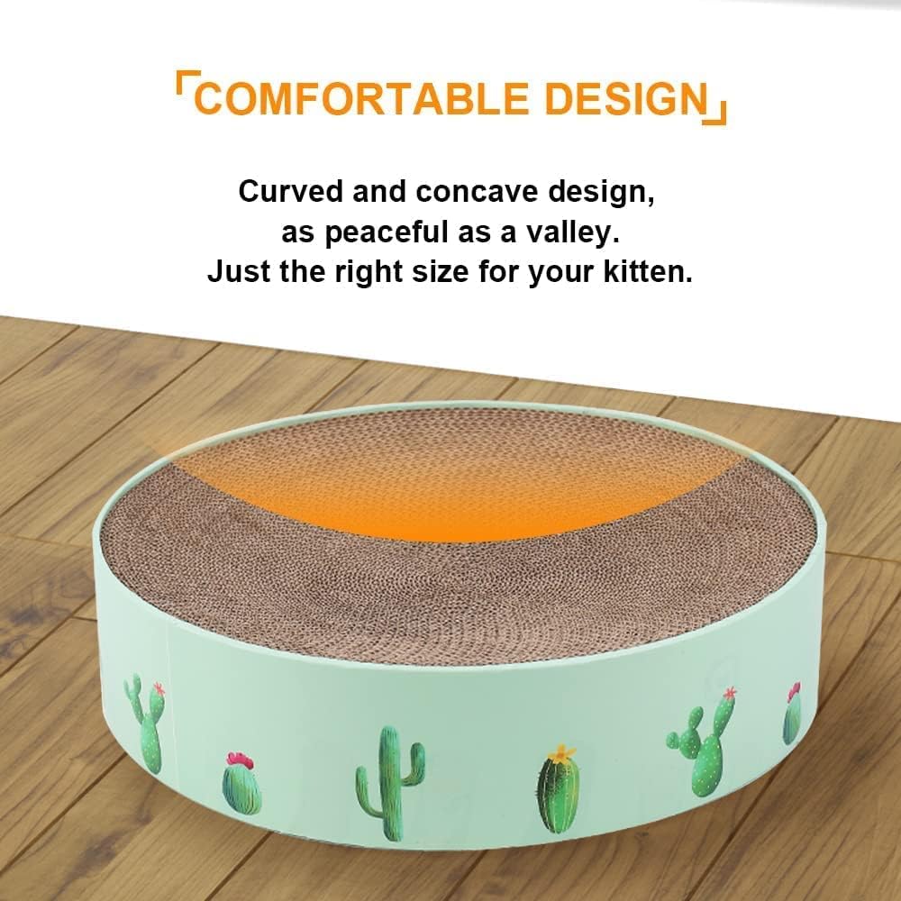 Round Cat Scratcher for Indoor Cats,Cat Scratch Pad,Cat Scratcher Cardboard,Cat Bed, Durable Recycle Board for Furniture Protection(41 * 41 * 10cm)