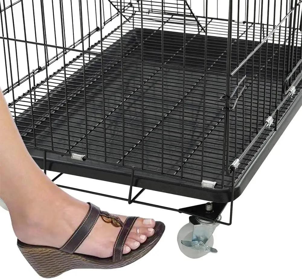 4-Tier Cat Cage Playpen 76*46*110cm Black Pets971.com