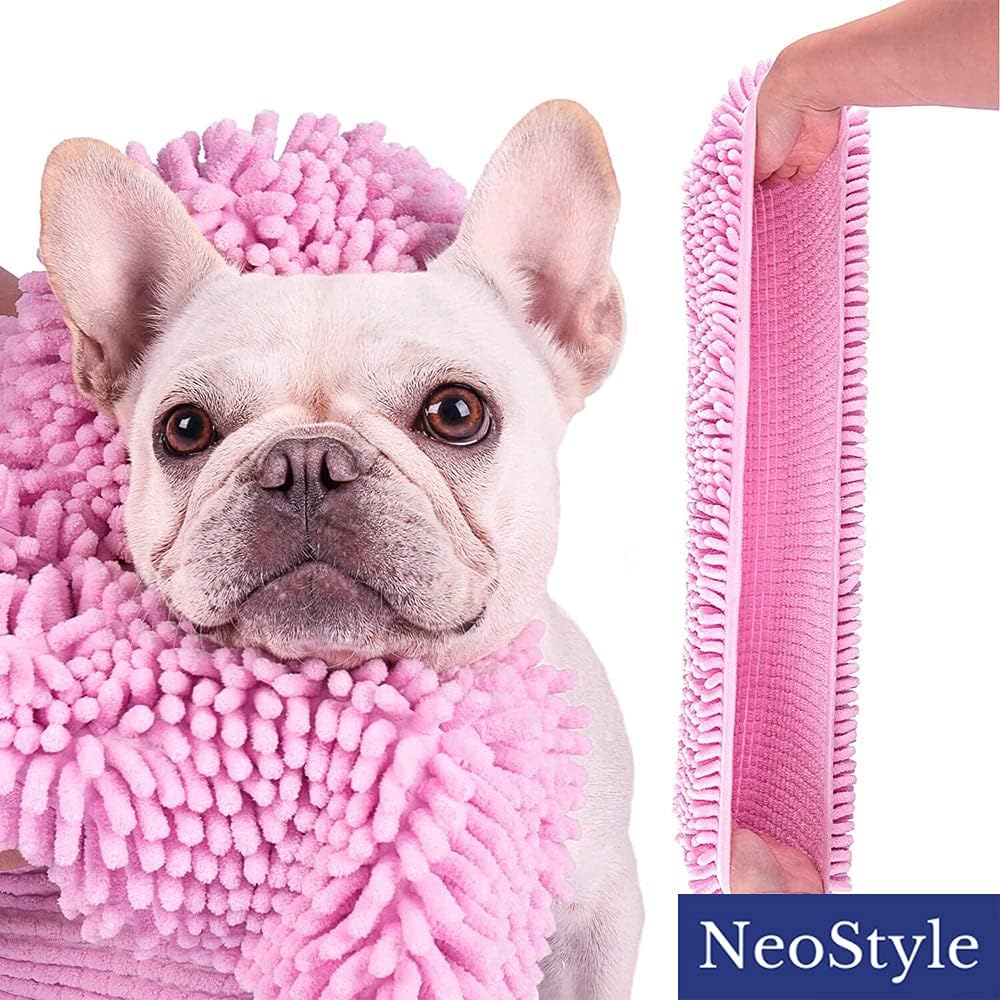 منشفة للكلاب والقطط فائقة الامتصاص من الشامي مع جيوب لليدين، سريعة الجفاف من مادة الشنيل المصنوعة من الألياف الدقيقة الناعمة، مناشف حمام للحيوانات الأليفة للكلاب والقطط الكبيرة والمتوسطة والصغيرة