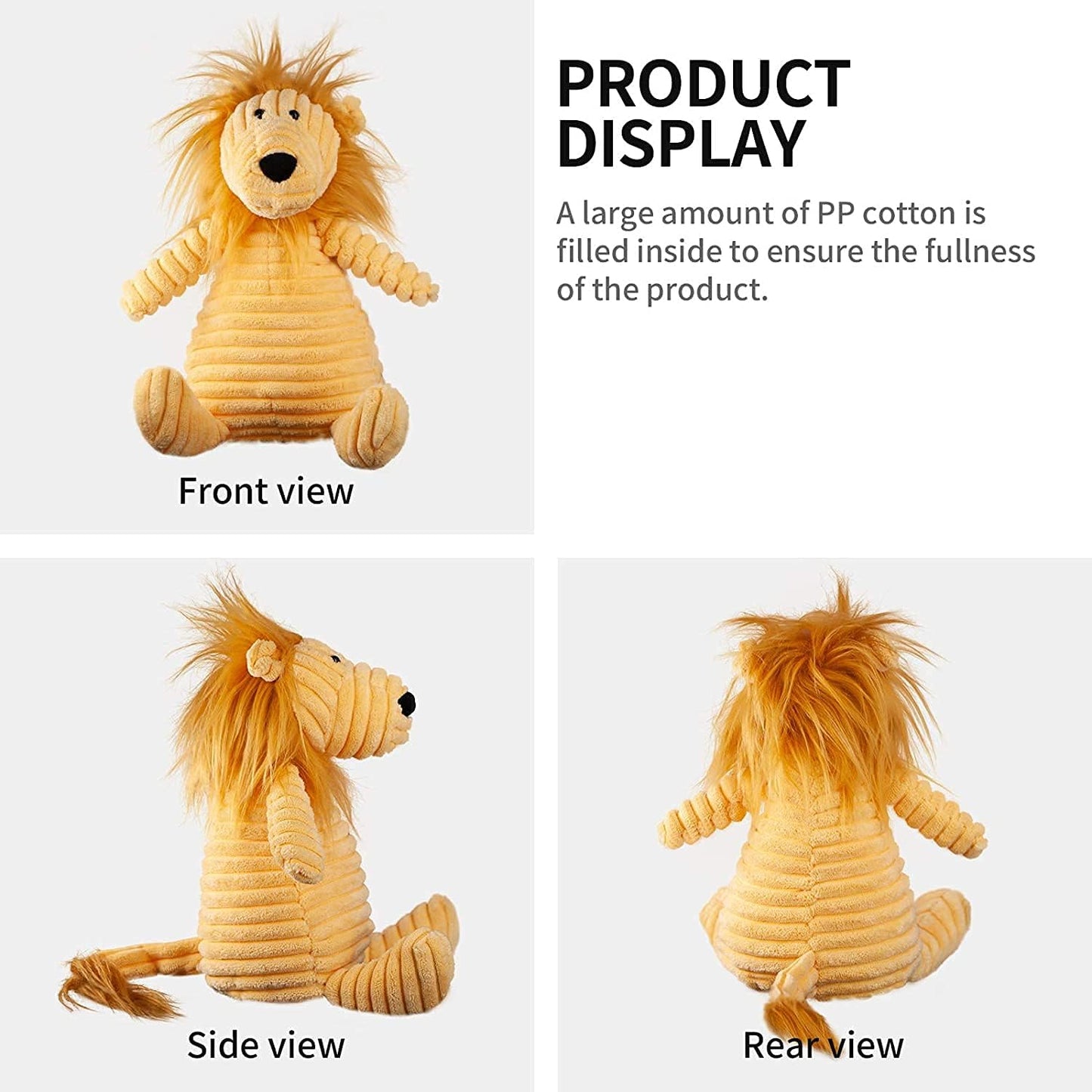 Dog Toys,Plush Corduroy Durable Dog Toy,Squeaky Plush Toys,Puzzle Toy for Dogs,Molar Training Toy,Funny Chew Durable Interactive Cotton Toys,Large Dog Teething Toys