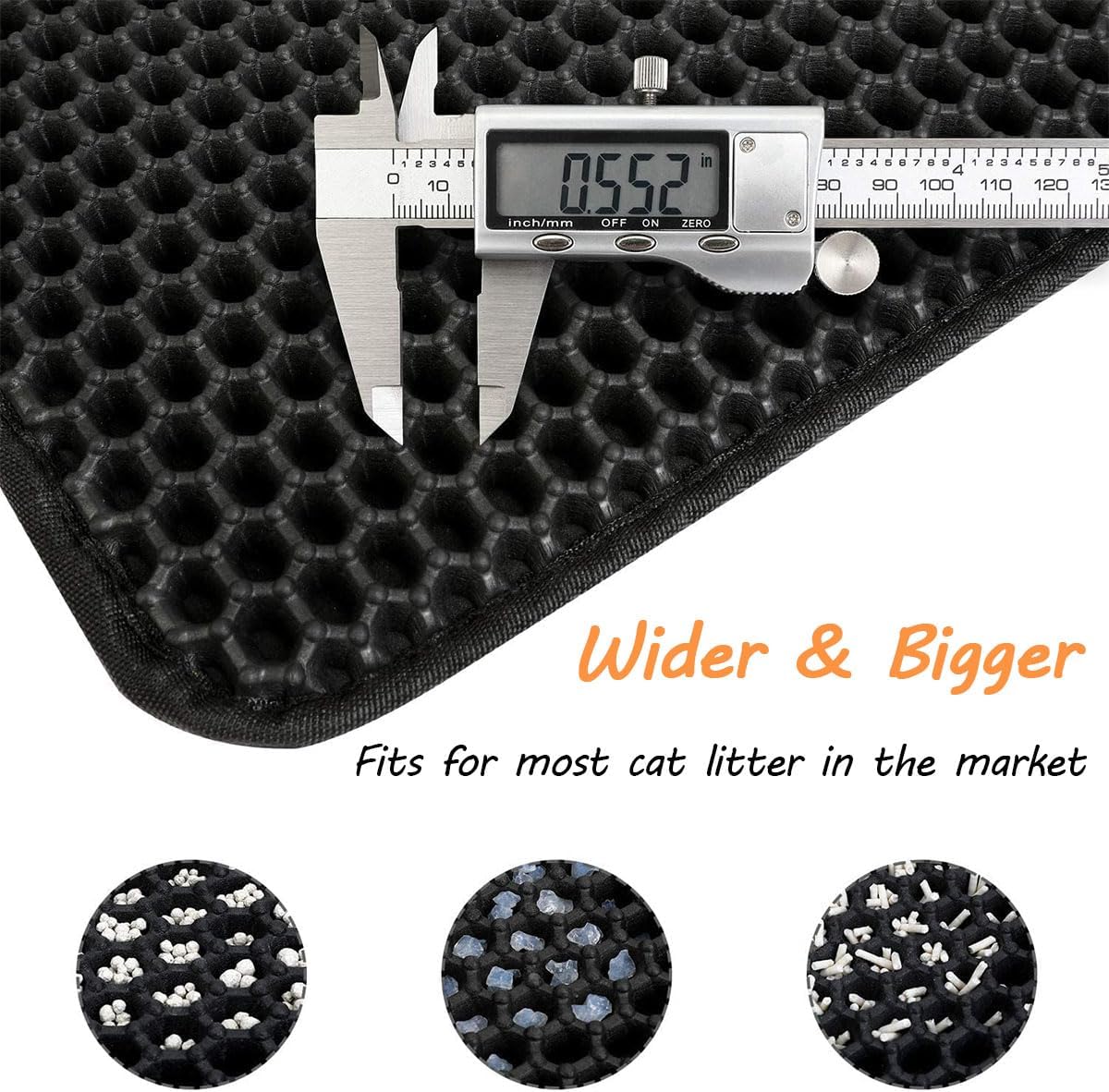 Cat Litter Mat,Cat Litter Trapping Mat,Honeycomb Double-Layer Design Waterproof Urine Proof Material,No Slip & Large,Scatter Control, Less Waste,Easier to Clean,Washable