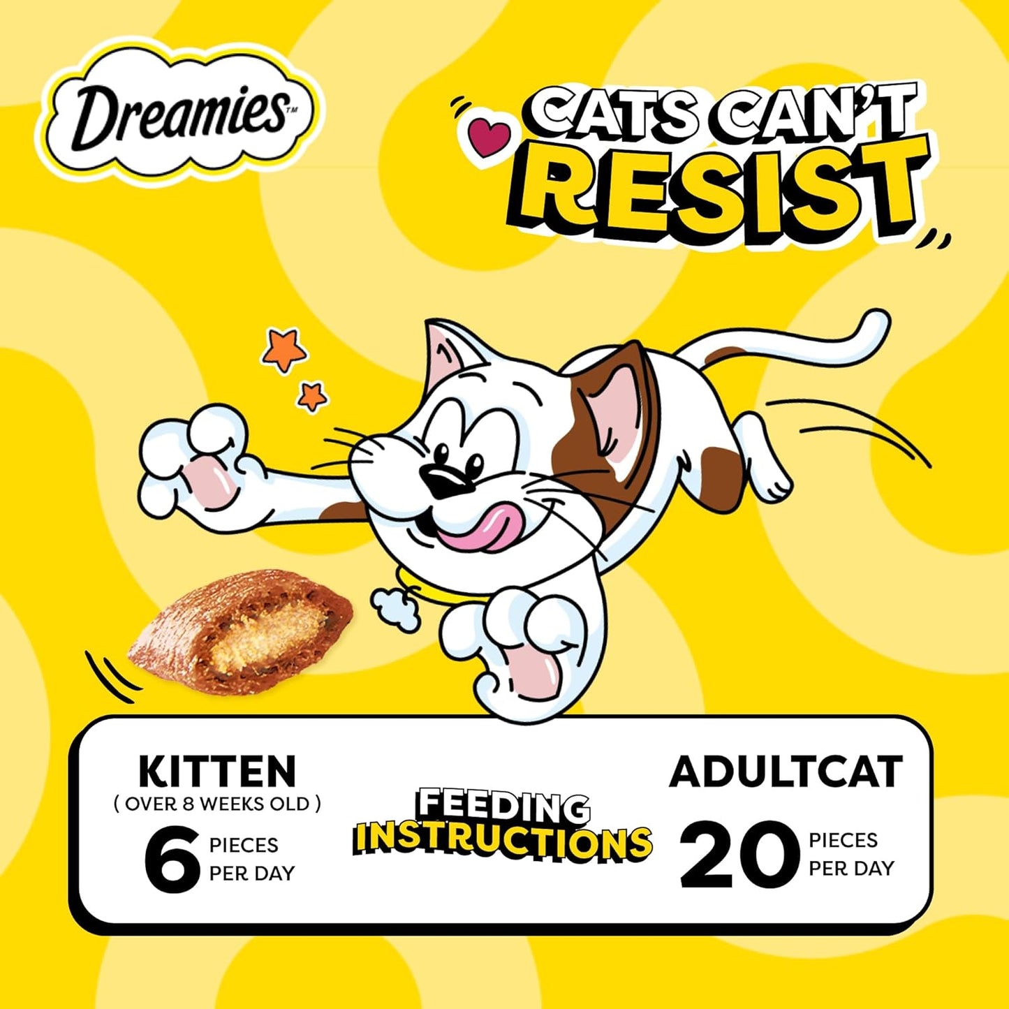 Dreamies Cat Treats with Savoury Salmon, 60g Cat Treats, Crunchy on the Outside, Soft on the Inside Salmon Cat Treat