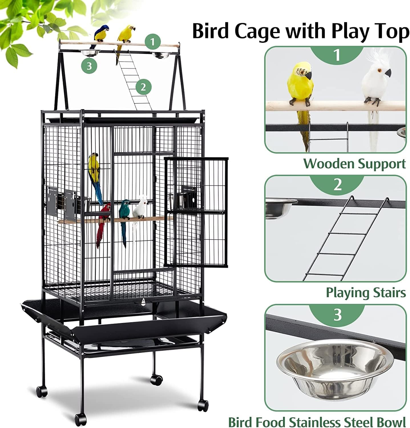 Bird Cage Large Size 81L x 76W x 173H centimeters