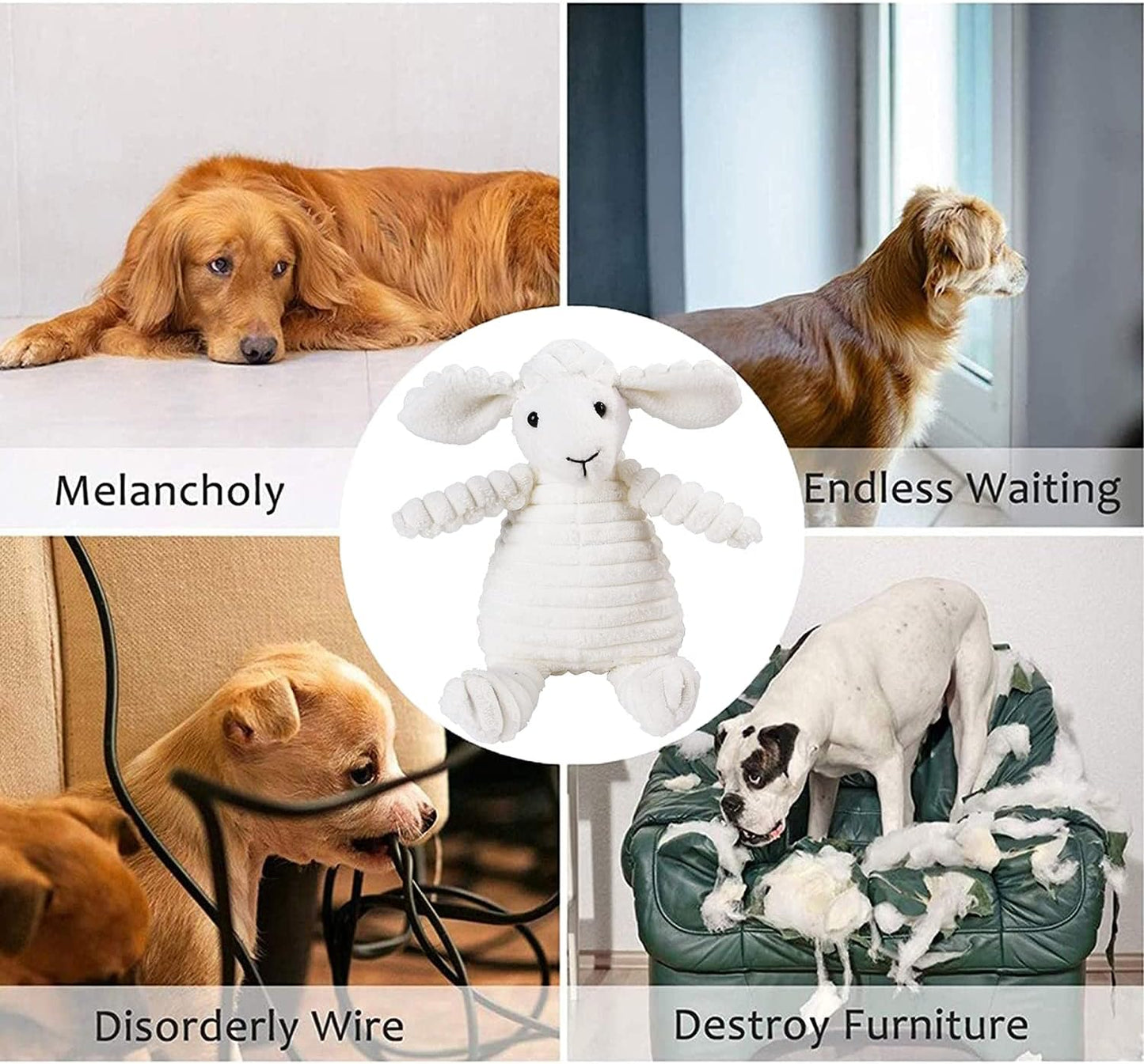 Dog Toys,Plush Corduroy Durable Dog Toy,Squeaky Plush Toys,Puzzle Toy for Dogs,Molar Training Toy,Funny Chew Durable Interactive Cotton Toys,Large Dog Teething Toys