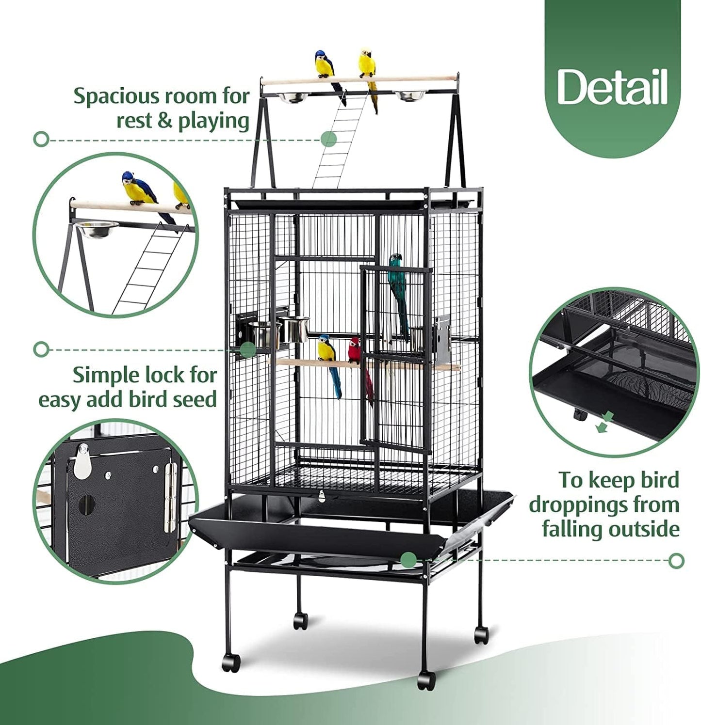 Bird Cage Large Size 81L x 76W x 173H centimeters