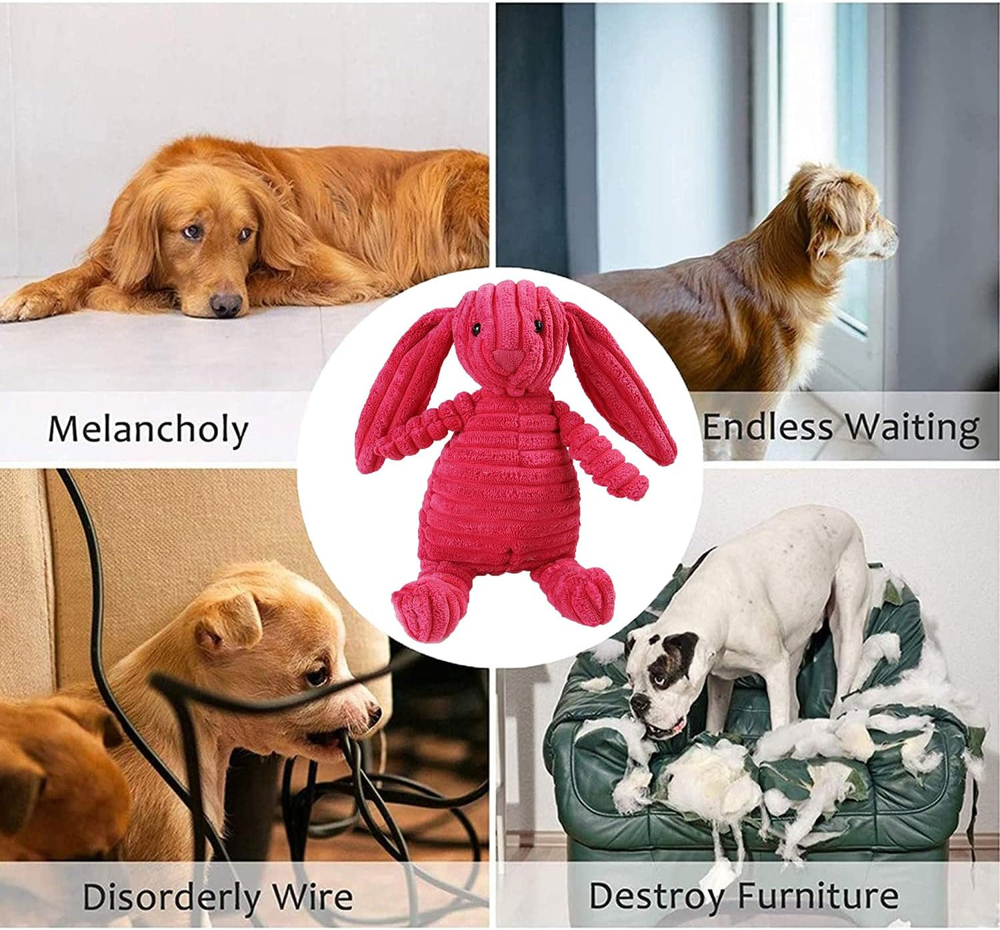 Dog Toys,Plush Corduroy Durable Dog Toy,Squeaky Plush Toys,Puzzle Toy for Dogs,Molar Training Toy,Funny Chew Durable Interactive Cotton Toys,Large Dog Teething Toys