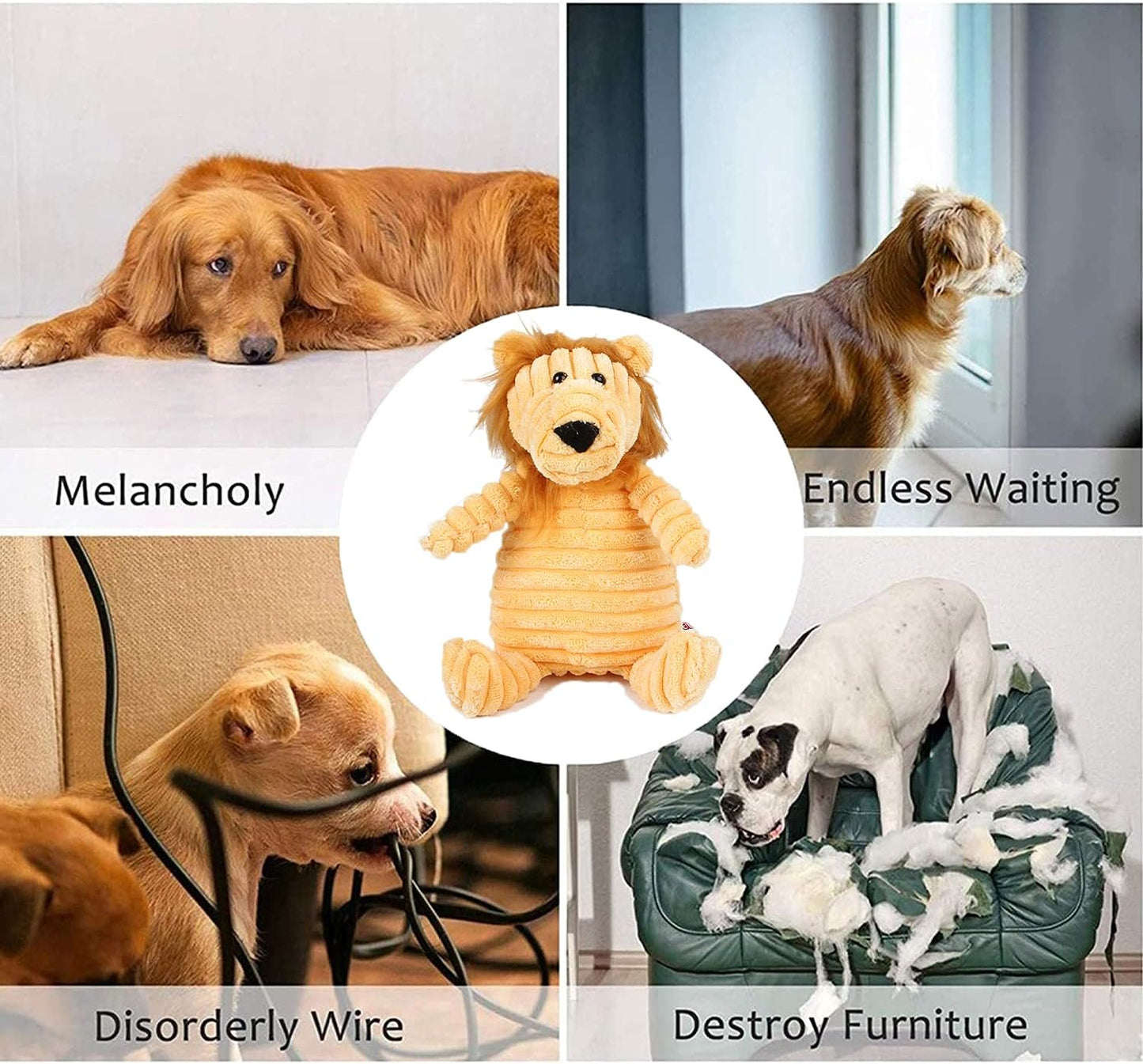 Dog Toys,Plush Corduroy Durable Dog Toy,Squeaky Plush Toys,Puzzle Toy for Dogs,Molar Training Toy,Funny Chew Durable Interactive Cotton Toys,Large Dog Teething Toys