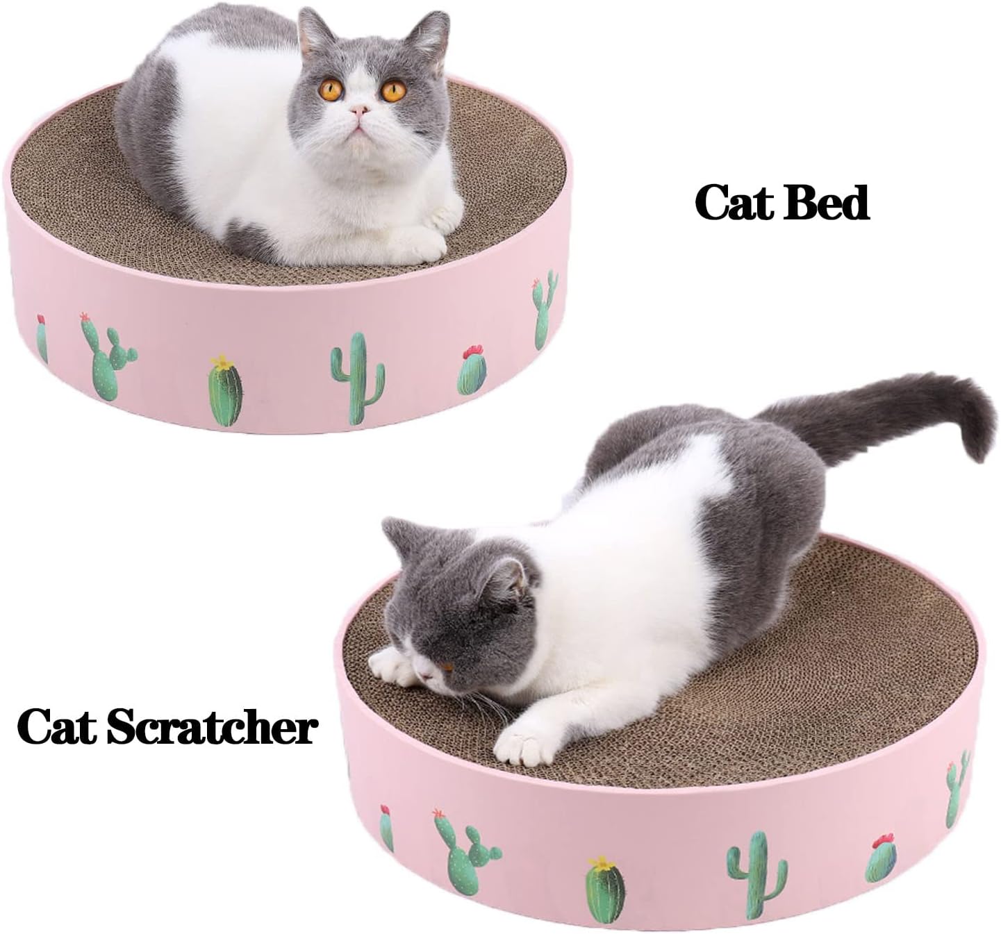 Round Cat Scratcher for Indoor Cats,Cat Scratch Pad,Cat Scratcher Cardboard,Cat Bed, Durable Recycle Board for Furniture Protection(41 * 41 * 10cm)