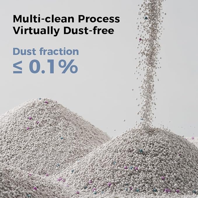 Bentonite Cat Litter 24kg (10Lx3bags, 8kg/bag), Baby Fragrance,99% Dust-Free, Low Tracking, Quick Clumping,Superior Odor Control,Non-Stick Formula,Easy to Clean