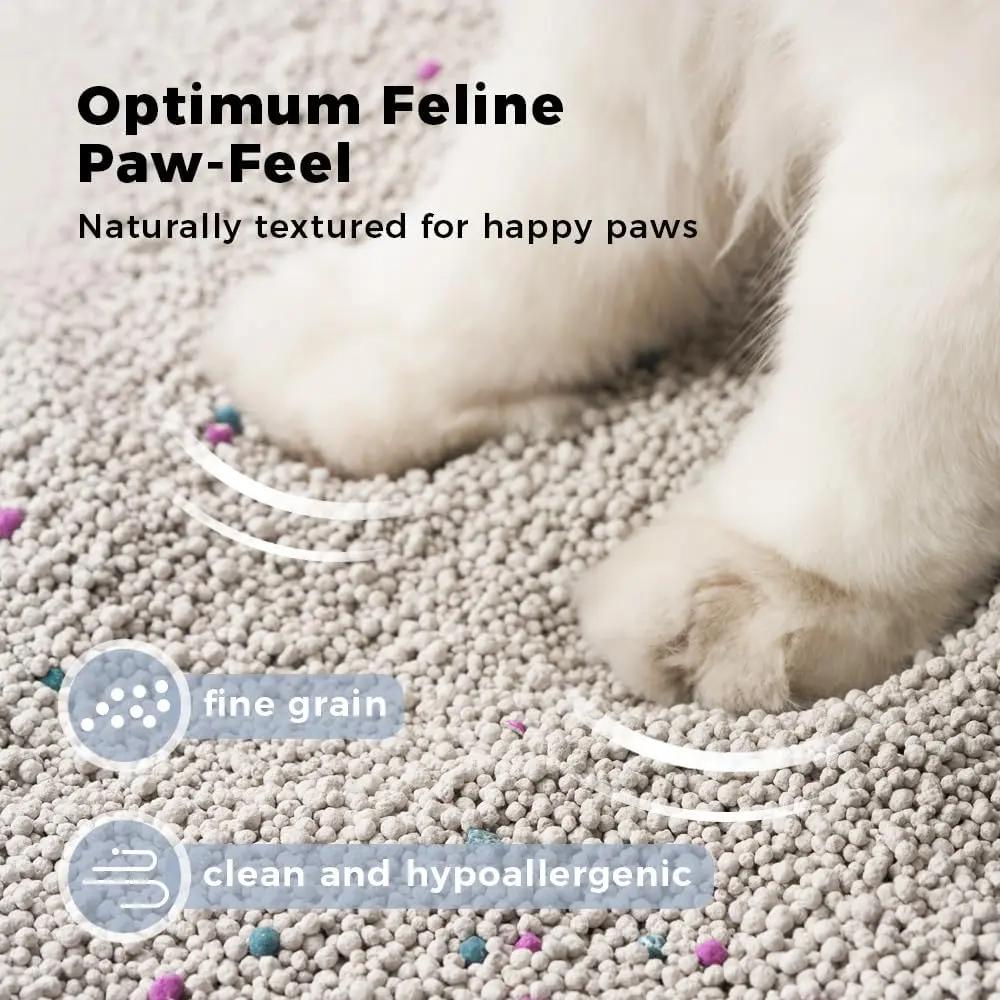 Bentonite Cat Litter 24kg (10Lx3bags, 8kg/bag), Baby Fragrance,99% Dust-Free, Low Tracking, Quick Clumping,Superior Odor Control,Non-Stick Formula,Easy to Clean Pets971.com