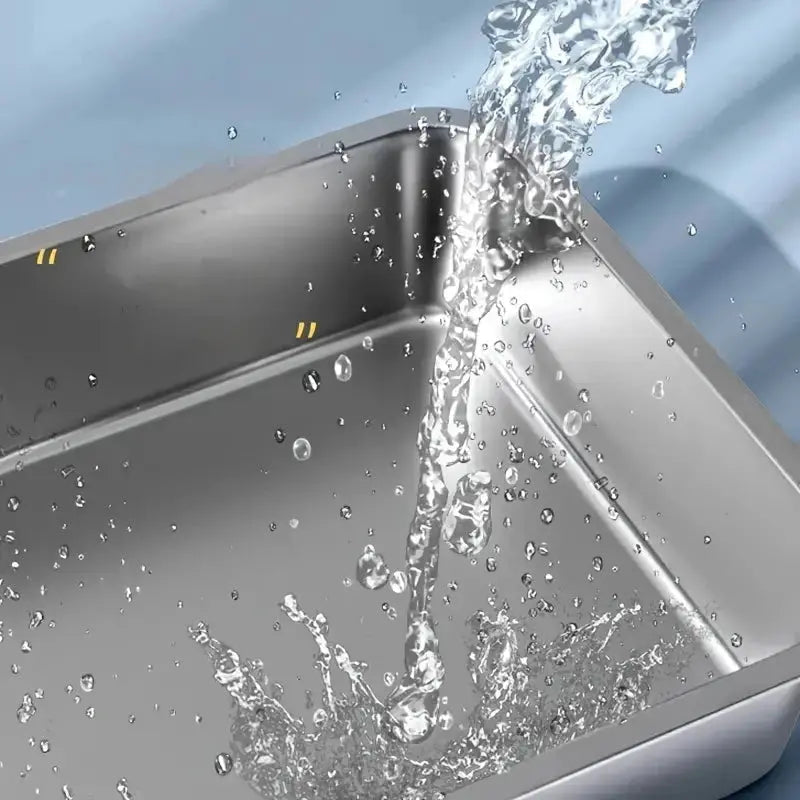 XXXL Cat Litter Box Stainless Steel 60X40X20cm Pets971.com