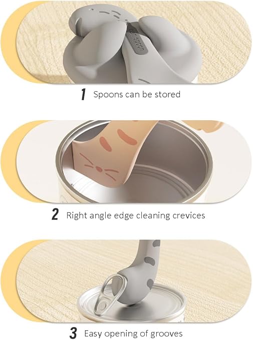 Pet Canning Spoon Silicone Can Opener Fresh-keeping Can Seal Lid Cover for Dog Cat Wet Cans Food Storage Lids for Pets Dogs Cats