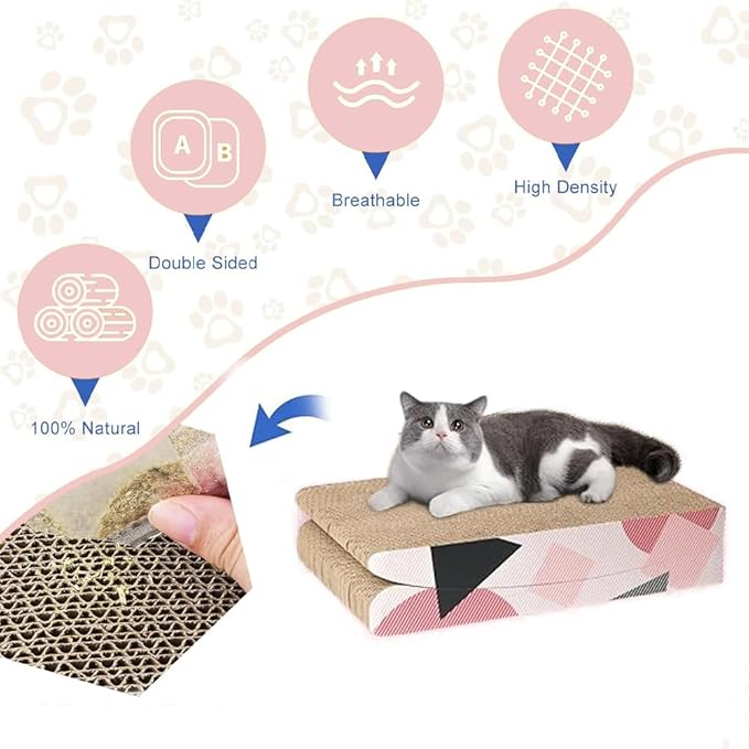 Cat Scratching Board, Indoor Cat Scratching Board with Catnip, Wear-resistant, Protect Furniture from Damage, Suitable for Cats(Foldable)