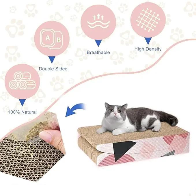 Cat Scratching Board, Indoor Cat Scratching Board with Catnip, Wear-resistant, Protect Furniture from Damage, Suitable for Cats(Foldable) Pets971.com