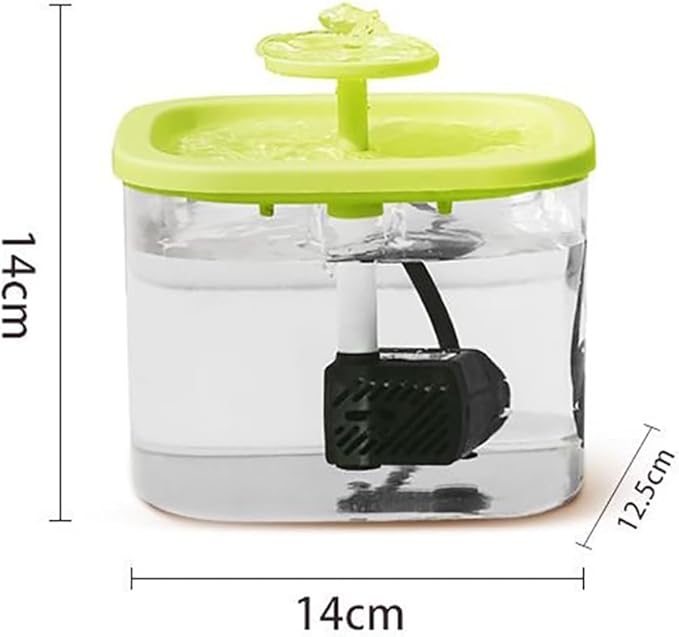 Cat Water Dispenser 1L, Cat Water Fountain, Ultra Quiet Pet Water Dispenser, Intelligent Pet Water Dispenser with Automatic Circulation Filtration, Suitable for Cats, Dogs and Other Pets Water dispenser Green