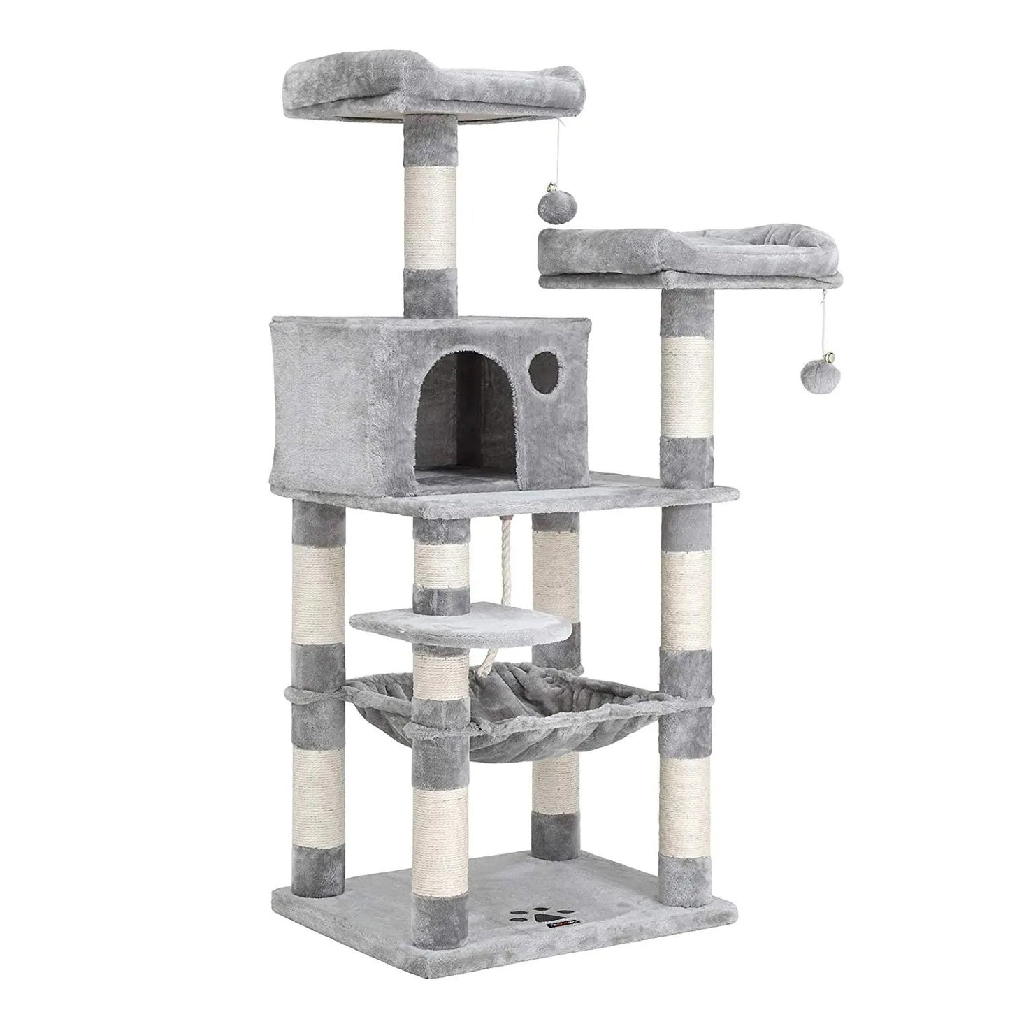 Cat Tree 4 Layers Gray 56L x 45W x 143H Centimeters Pets971.com