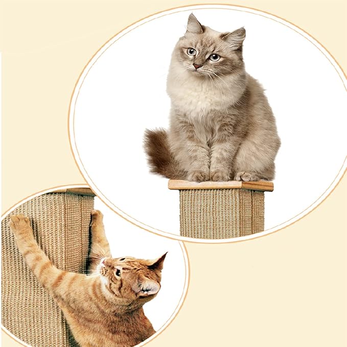 Ultimate Cat Scratching Post,80cm Tall Cat Scratchers for Indoor Cats,Cuboid Sisal cat scratch column(Brown)