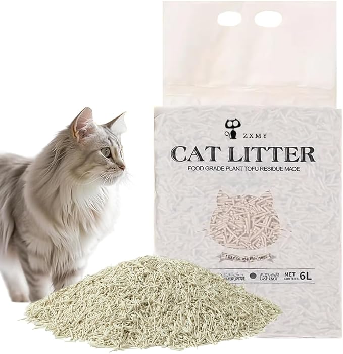 Flushable Cat Litter 2.5kg, Mixed Anti-Odor Clumping Cat Litter Pellets, Low Dust Super Absorbent Litter, Plant Degradable, Low Tracking (Mixed Cat Litter)