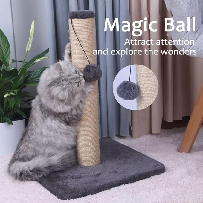 Scratching Post for Kittens - Indoor Cat Tower With Natural Sisal Board and Magic Ball (Magic Ball Scratching Post)