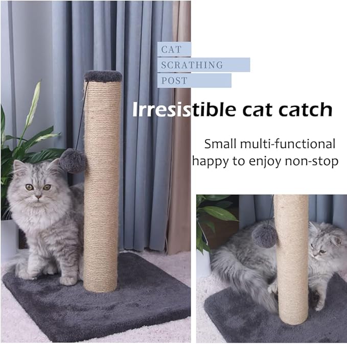 Scratching Post for Kittens - Indoor Cat Tower With Natural Sisal Board and Magic Ball (Magic Ball Scratching Post)