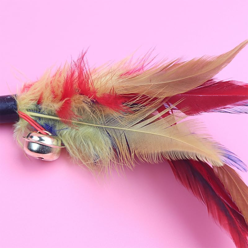 Cat Teaser Wand with Colorful Bell- 1pc (Random color)