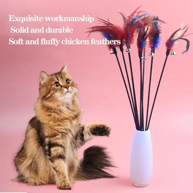 Cat Teaser Wand with Colorful Bell- 1pc (Random color) Pets971.com