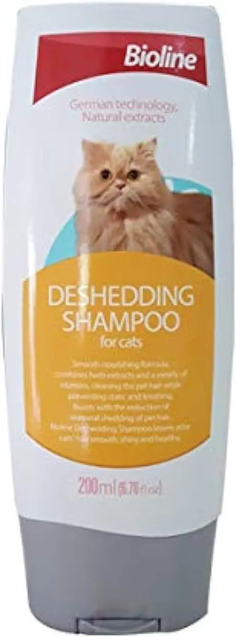 Bioline Deshedding Shampoo for Cats 200ml – Hair Fall Control, Static & Knot Prevention Pets971.com