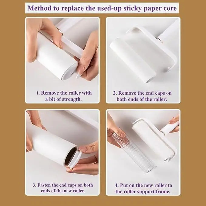 Reusable Lint Roller with Durable Handle & 2 Refills (60 Sheets) – Extra Sticky Pet Hair Remover for Clothes, Sofa, Carpets, Bedding & Car Seats Pets971.com