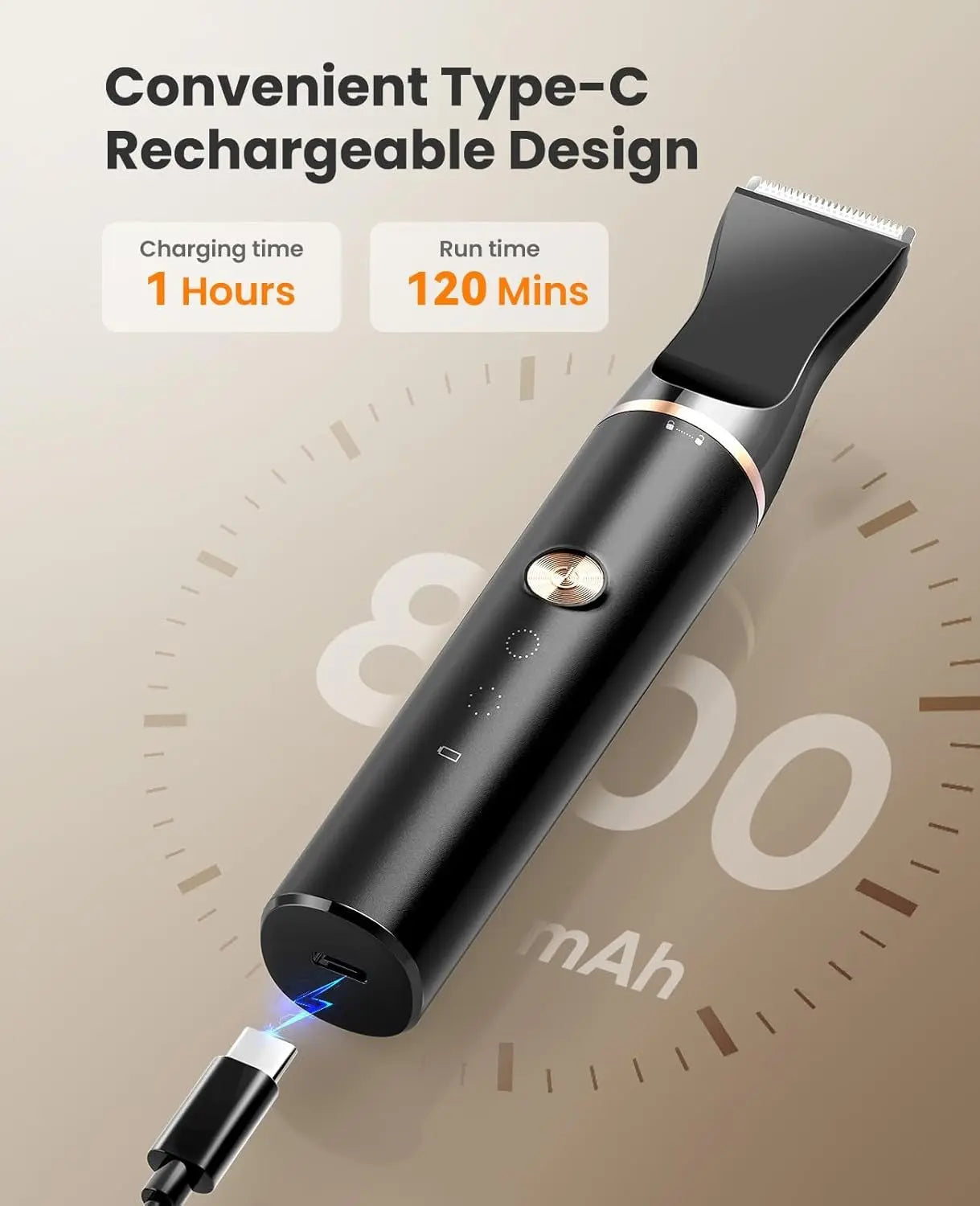 Cordless 2-Speed Pet Hair Trimmer for Cats & Dogs – Low-Noise Grooming Clippers for Paws, Face, Ears & Eyes – Stainless Steel Blade, USB Rechargeable (Black) Pets971.com