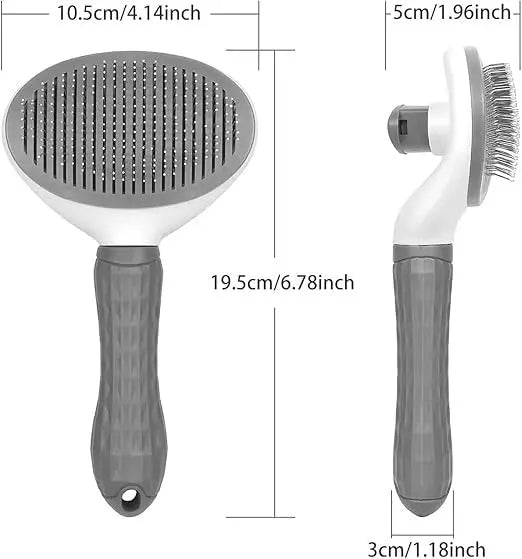 Self-Cleaning Pet Grooming Brush for Cats & Dogs – One-Click Hair Removal, ABS Body, TPR Steel Needles, Ergonomic Grip Pets971.com