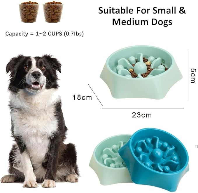 Slow Feeder Dog Bowls, Food and Water Slow Bowl, Puppy Bowl, Perfect for Medium Small Dogs and Cats (Hexagon)