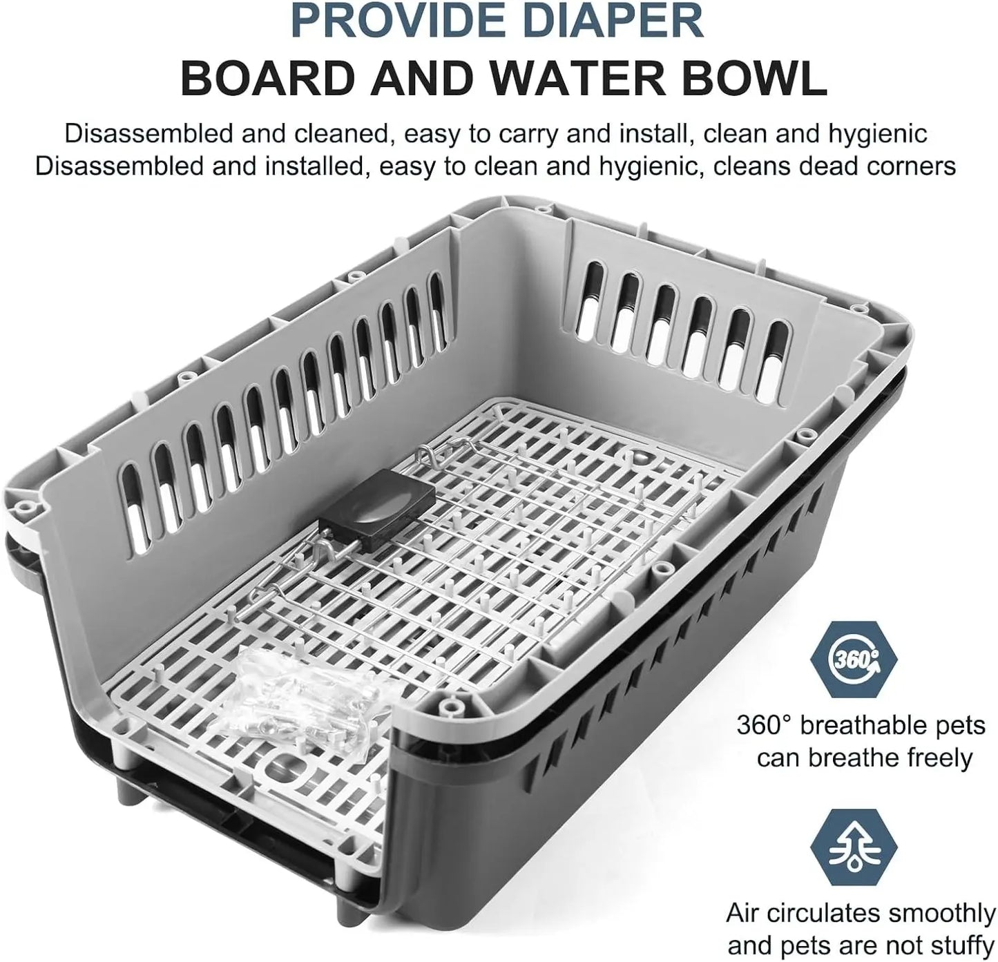 Portable Hard-Sided Pet Carrier for Cats & Small Dogs – Airline-Friendly Travel Kennel with Safety Lock & 360° Ventilation | 48×42×30cm Pets971.com