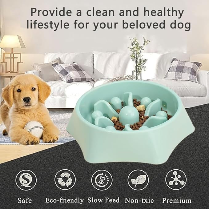 Slow Feeder Dog Bowls, Food and Water Slow Bowl, Puppy Bowl, Perfect for Medium Small Dogs and Cats (Hexagon)