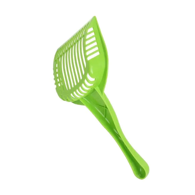 Durable Plastic Cat Litter Scoop – Dual-Hole Design for Easy Waste Removal | Green Cat Litter Cleaner (12.5 × 27 cm) Pets971.com