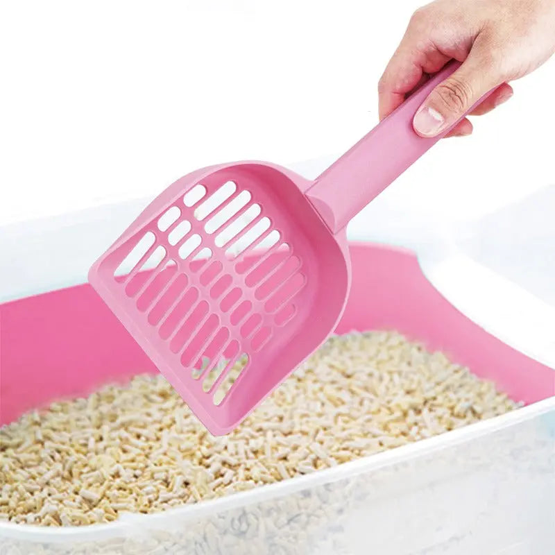 Durable Plastic Cat Litter Scoop – Dual-Hole Design for Easy Waste Removal | Grey Cat Litter Cleaner (11 × 25 cm) Pets971.com