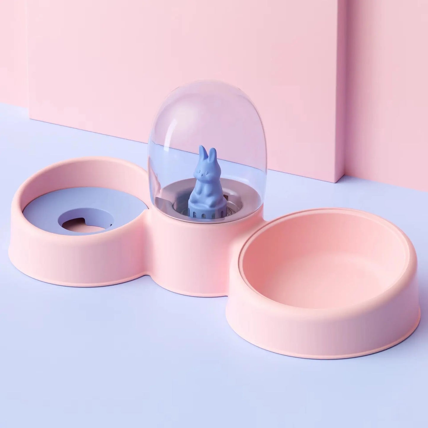 Double Bowl Automatic Feeder & Water Dispenser for Cats, Rabbits & Small Dogs – 350ml Water + 500ml Food Capacity Pets971.com